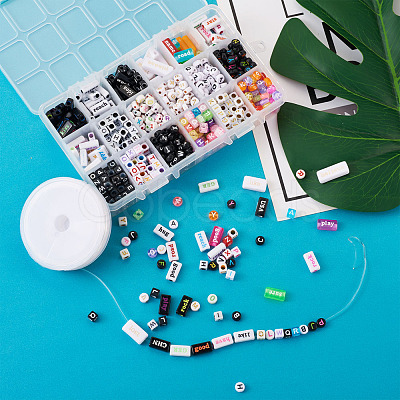 DIY Alphabet Themed Stretch Bracelet Making Kits DIY-PJ0001-08-1
