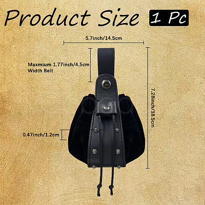 Viking PU Leather Drawstring Wallets with Antique Bronze Tone Iron Rivets AJEW-WH0816-099AB-02-1