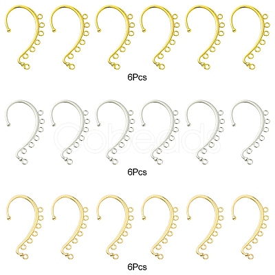 18Pcs 3 Colors Alloy Ear Cuff Findings FIND-FS0002-03-1