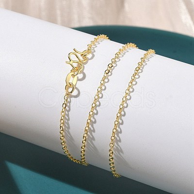 2MM Brass Cable Chain Necklaces NJEW-G183-03G-02-1