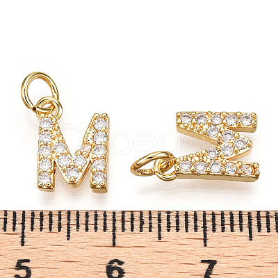 Brass Micro Pave Clear Cubic Zirconia Charms KK-ZX025-07M-1