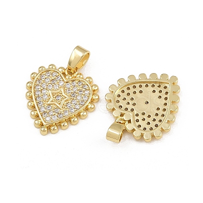 Brass Micro Pave Clear Cubic Zirconia Pendants ZIRC-I367-13G-03-1