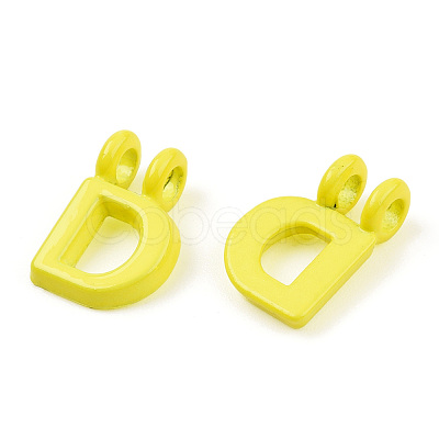 Rack Plating Spray Painted Alloy 2-Loop Link Pendants PALLOY-N176-01D-1