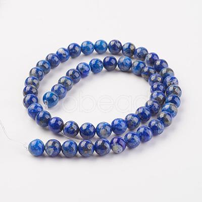 Natural Lapis Lazuli Beads Strands G-G099-8mm-7B-1