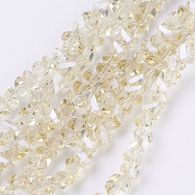 Electroplate Glass Beads Strands EGLA-J145-4mm-PL05-1