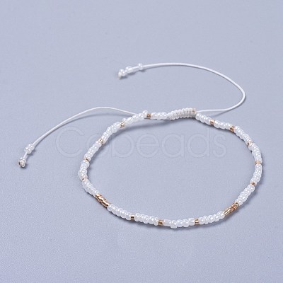 Adjustable Nylon Thread Braided Beads Bracelets BJEW-JB04374-1