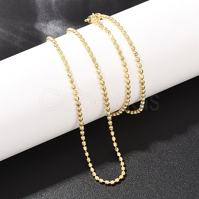 2MM Brass Ball Chain Necklaces for Men Women NJEW-L012-04G-1