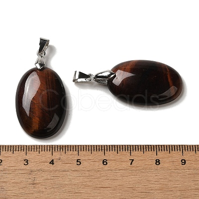 Dyed & Heated Natural Red Tiger Eye Pendants G-Z055-03P-20-1