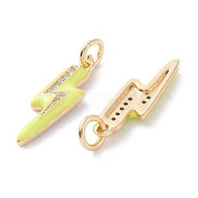 Brass Micro Pave Clear Cubic Zirconia Pendants ZIRC-A019-12G-1