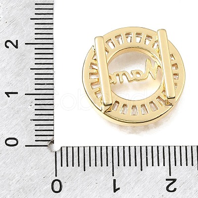 Mother's Day Brass Micro Pave Cubic Zirconia Slide Charms KK-E802-21G-A-1