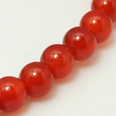 Natural Carnelian Bead Strands X-G-G338-10mm-01-1