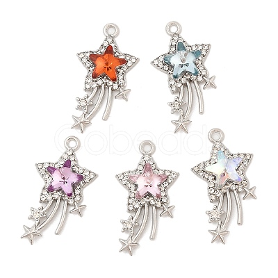 Rack Plating Alloy Acrylic Pendants PALLOY-S035-01P-A-1