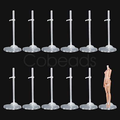 Transparent Plastic Adjustable Doll Standing Bracket AJEW-WH0312-72-1