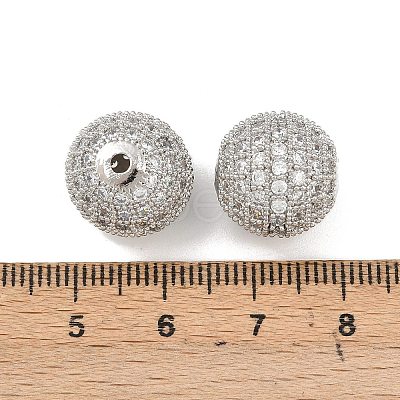CZ Brass Micro Pave Cubic Zirconia Round Beads ZIRC-L017-05P-1