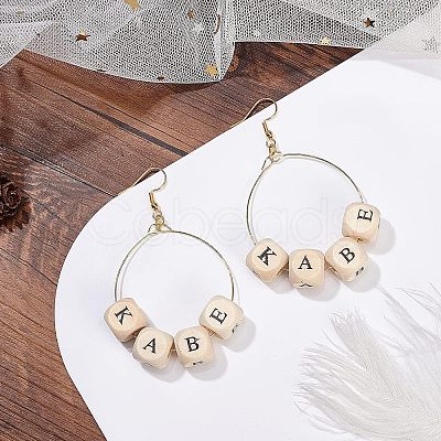 Natural Wooden European Beads WOOD-OC0001-42A-1