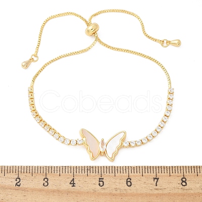 Adjustable Brass Shell Slider Bracelets BJEW-L699-01G-1