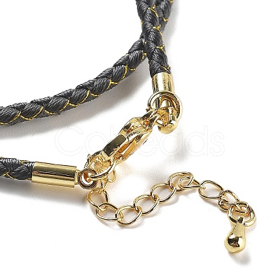 Polyester Cord Braided Necklace Makings MAK-L043-03G-01-1