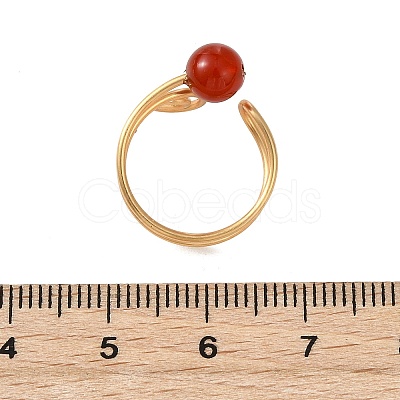 Natural Carnelian Cuff Open Rings RJEW-JR01071-01-1
