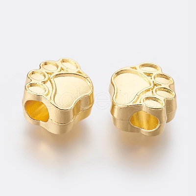 Tibetan Style Zinc Alloy Dog Paw Prints European Beads LS-MPDL-R038-008G-RS-1