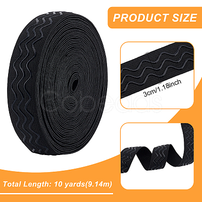 10 Yards Polyester Non Slip Knitted Elastic Cord SRIB-BC0001-26-1