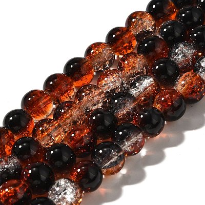 Crackle Glass Beads Strands X1-CCG-C002-8mm-02-1