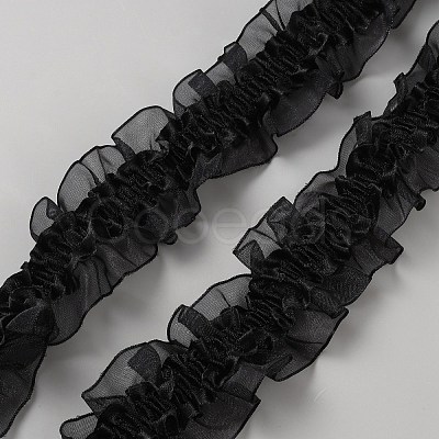 10 Yards Polyester Chiffon Pleated Ribbon OCOR-WH0091-63A-1