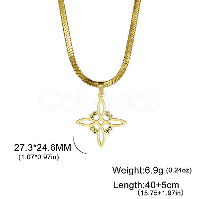 Witch Knot 304 Stainless Steel Hollow Pendant Necklaces for Women FS-WGCB0A9-07-1