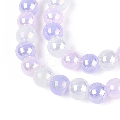 Electroplate Glass Beads Strands EGLA-N019-6mm-01-1