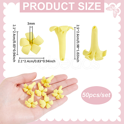 50Pcs Handmade Polymer Clay Beads CLAY-PH0002-18B-1
