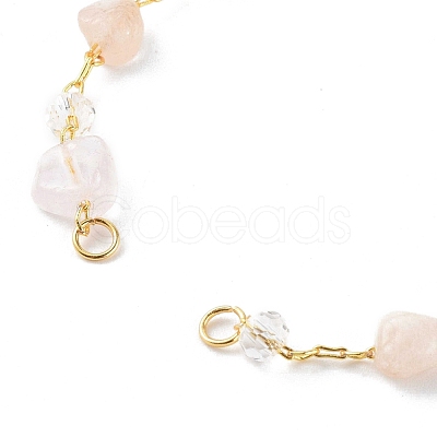Nuggets Natural Morganite Beaded Bracelet Makings AJEW-JB00953-01-1