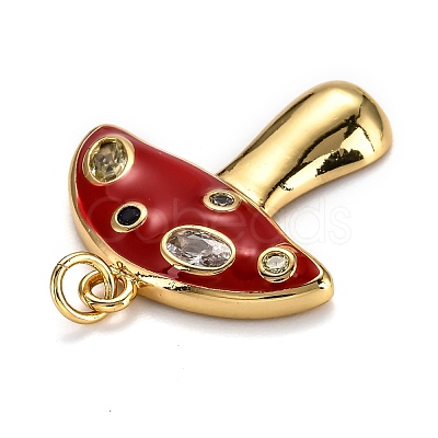 Autumn Theme Real 18K Gold Plated Brass Micro Pave Cubic Zirconia Pendants ZIRC-L100-019G-G-1