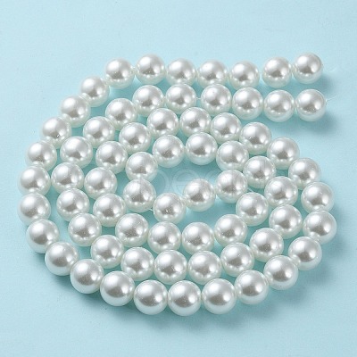 Baking Paint Pearlized Glass Pearl Round Bead Strands X-HY-Q003-12mm-01-1