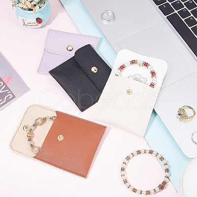 4Pcs 4 Colors PU Imitation Leather Jewelry Storage Bags ABAG-PH0001-34-1