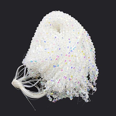 Imitate Austrian Crystal Electroplate Bicone Glass Bead Strands GLAA-F029-4x4mm-A01-1