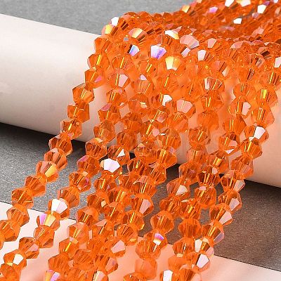 Transparent Electroplate Glass Beads Strands EGLA-A039-T2mm-B23-1