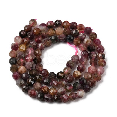 Natural Red Tourmaline Beads Strands G-A318-A01-4mm-02-1