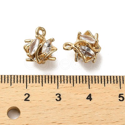 Brass with Glass Pendants KK-K355-04G-1