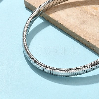 12MM 304 Stainless Steel Flat Snake Chain Necklaces for Women LS-NJEW-U049-01P-1