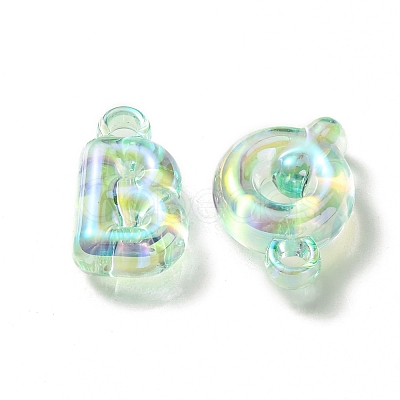 UV Plating Rainbow Iridescent Acrylic Beads OACR-K003-007C-1