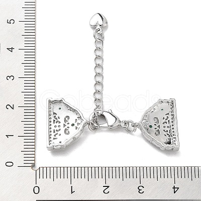 Brass Micro Pave Cubic Zirconia Chain Extender with Glass KK-G474-10P-01-1