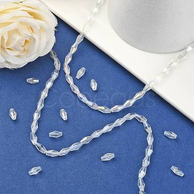 Electroplate Glass Beads Strands X-EGLA-R020-8x4mm-13-1
