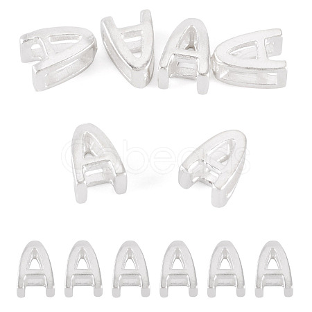 6Pcs 925 Sterling Silver Hollow Initial Beads STER-TA0001-53A-1