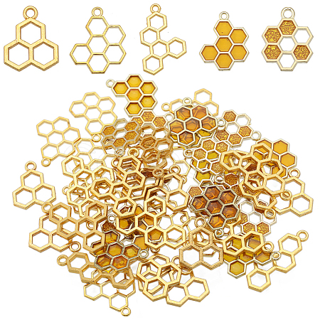 SUNNYCLUE 60Pcs 5 Style Alloy Pendants FIND-SC0005-93-1