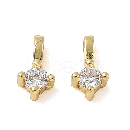 Brass Pave Clear Cubic Zirconia Charms CU-CBA9FFD-11G-04-1