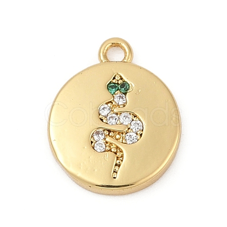 Brass Micro Pave Cubic Zirconia Charms KK-G526-03G-01-1