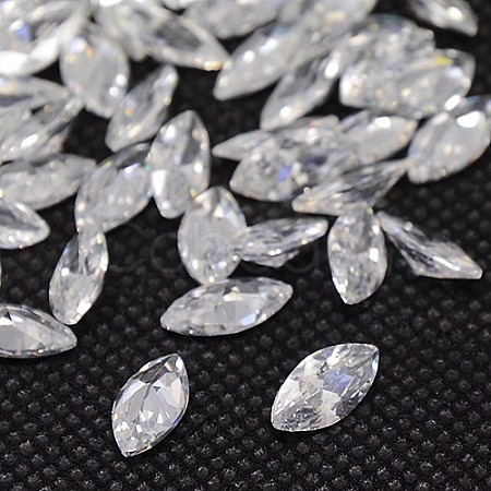 Cubic Zirconia Pointed Back Cabochons ZIRC-M003-7x3.5mm-007-1