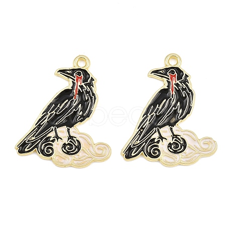 Alloy with Black Enamel Pendants AL-CBA2919-02G-05-1