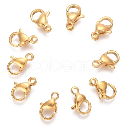 201 Stainless Steel Lobster Claw Clasps X-STAS-T040-PJ212-9-1