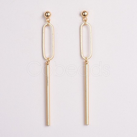 Brass Bar Dangle Stud Earrings EJEW-JE03339-1