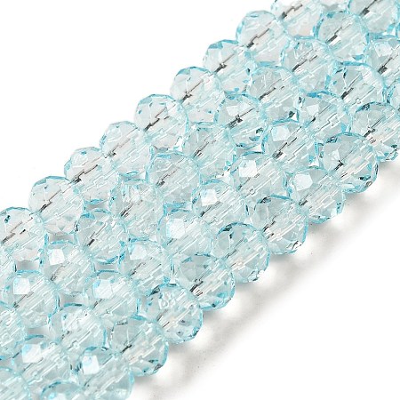 Transparent Baking Paint Glass Beads Strands DGLA-A034-T6mm-D06-1